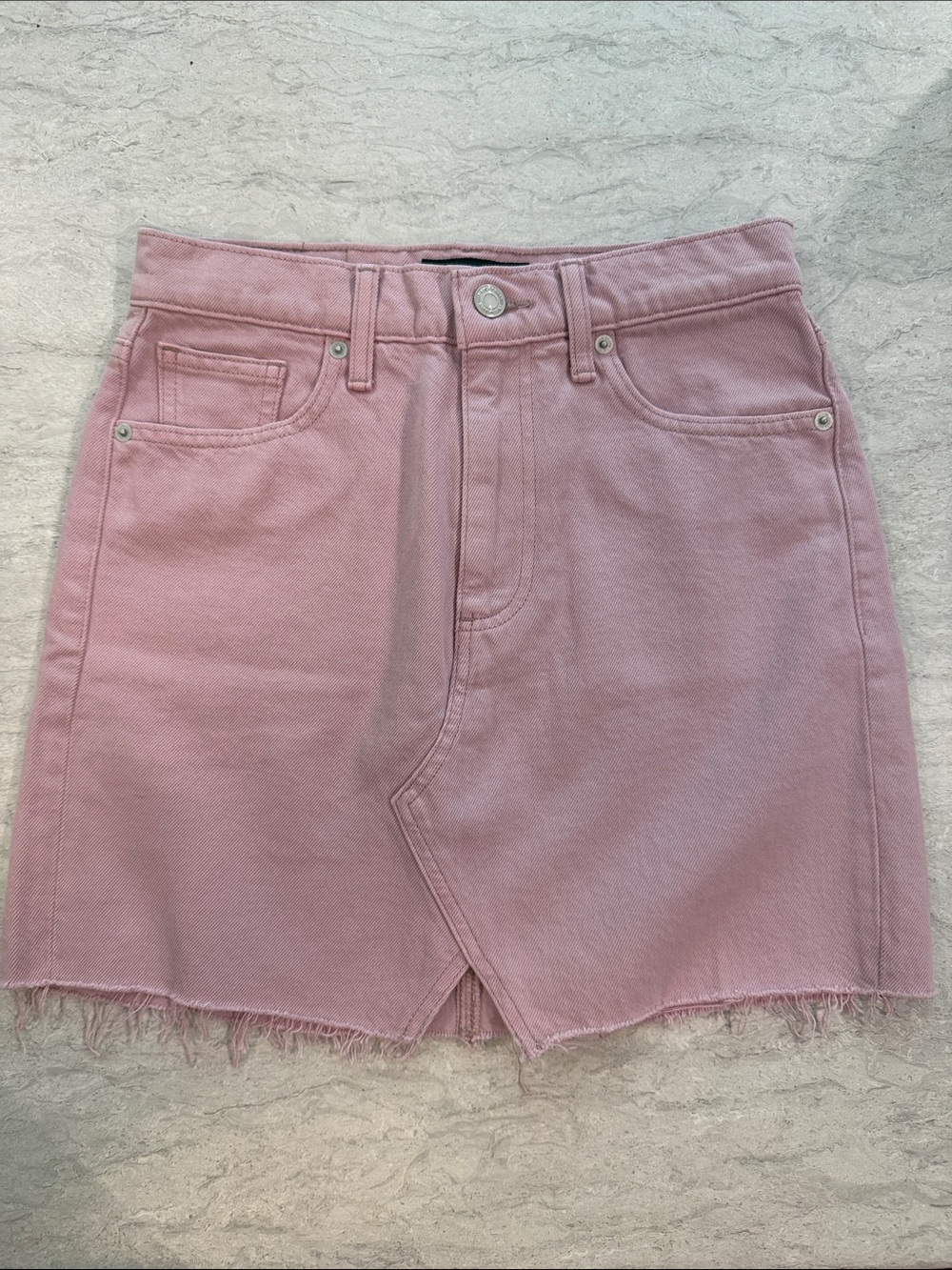 Lucky Brand Dusty Pink Denim Mini Skirt with Front Slit